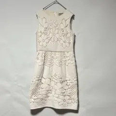 ダイアグラム　日本製　レース ノースリーブ ひざ丈ワンピース　S 36