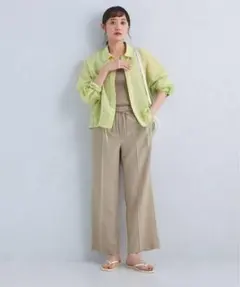 グリーンレーベルリラクシング　ドロストシアーシャツ　ライム