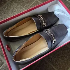 【美品】Menue ローファー スクエアトゥ ブラック/黒