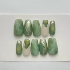 004緑ニュアンスネイル/マグネットネイル