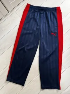 PUMA ジャージパンツ ネイビー/レッド S ジッパー付き