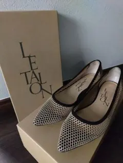 【極美品】 ルタロン　LETALON メッシュ　フラット　パンプス　ゴールド 極美品】 ルタロン LETALON メッシュ フラット パンプス