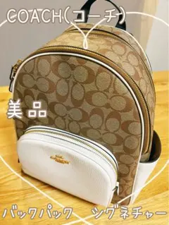 【再値下げ】 美品　coach コーチ　バックパック　シグネチャー　アウトレット