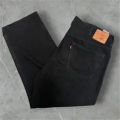 古着 Levi's 550 ブラックデニムパンツ ワイド baggy 極太のサムネイル