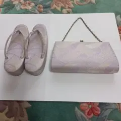 ま*き様 薄紫色 草履とクラッチバッグ セット