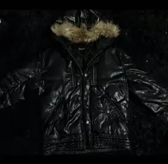 ブラックダウンジャケット フード付き swag お兄系 - メルカリ