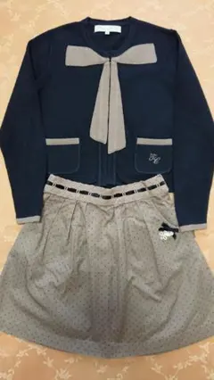 タルティーヌエショコラ 120 長袖カーディガン & スカート 2点セット