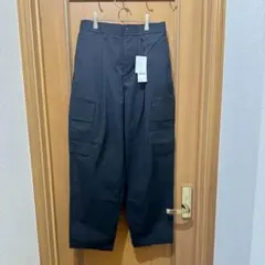 （未使用）グローバルワーク　クリーンストレッチカーゴパンツ　黒　メンズXS