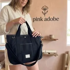 難あり⚠️ pink adobe 黒 キャンバス トートバッグ ショルダーバッグのサムネイル