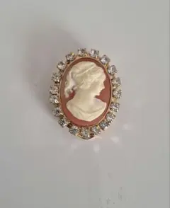 カメオ調　スカーフ留め　スカーフクリップ　ペンダントトップ　ヴィンテージ