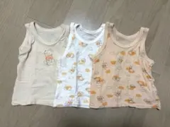 西松屋　プーさん タンクトップ (メッシュ生地)3枚セット　80cm