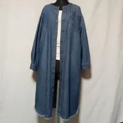 美品 L SHOO・LA・RUE デニム シャツワンピース ロング 羽織り