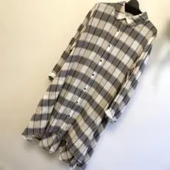 チェック柄 シャツワンピース ロング丈　ブランドJOLCIA