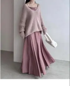 スナイデル サテンワンピース　ニット　セット