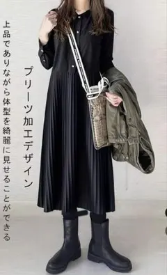 新品未使用品❣️SHIENシーイン　薄手カジュアルプリーツワンピース　サイズL