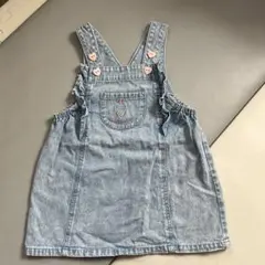 futafuta デニムワンピース 95cm アイスクリーム刺繍