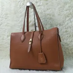 トプカピ トートバッグ ターンロック 金具 A4収納 レザー ブラウン チャーム