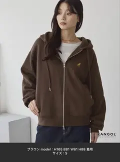 KANGOL ロゴワンポイント刺繍　オーバーサイズダブルジップパーカーのサムネイル