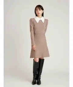 ホワイトカラーミニニットワンピース SNIDEL