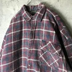 A1572古着　ネルシャツジャケット　プリネル　チェックシャツ　好配色　グランジ