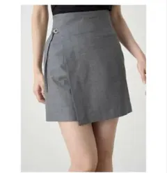 スナイデル　SNIDEL ラップミニスカショーパン グレー GRY