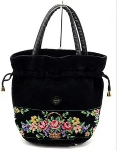 極美品FEILERフェイラー巾着バッグシュニール織フラワーバスケット