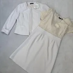 【美品】セレモニースーツ　セットアップ　Mサイズ　オフホワイト