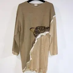 Krizia maglia セーター L レーヨン シルク 豹 イタリア製