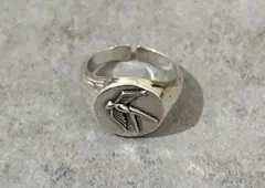 メキシカンジュエリー シルバー シグネットリング ツバメ ヴィンテージ【Ｃ15】