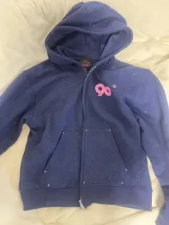 9090 logo glitter hoodie （ネイビー）
