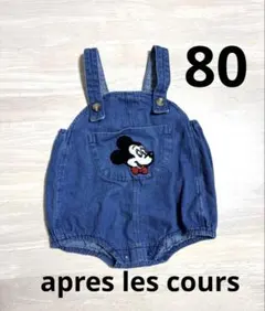 ミッキーマウス デニムオーバーオール 80