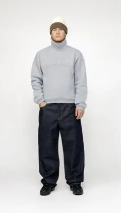 stussy ハーフジップスウェット