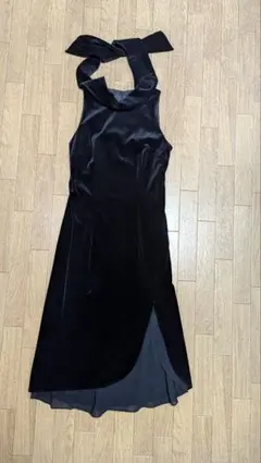 SCOT CLUB ブラックドレス　ベロア　ベルベット