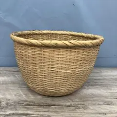 B-壁 天然素材 編み込み 丸型バスケット 収納カゴ かご 雑貨 ざる 収納