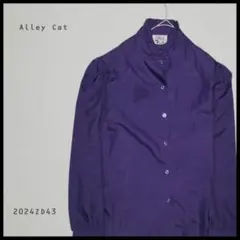Alley Cat 長袖　シャツブラウス　パープル　レトロ　y2k トップス