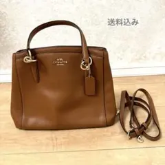 COACH ブラウン レザー ハンドバッグ