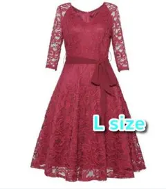 最終価格★パーティードレス 袖あり 結婚式 ワンピース 花柄 パーティー ドレス