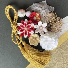 つまみ細工　髪飾り　#79　成人式　七五三　夏祭り　和装　浴衣　タッセル