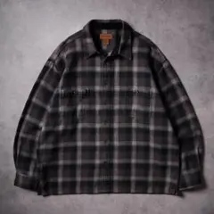 【新品】AtLast&Co オンブレチェック ウールシャツ マチ付き 15ハーフ 新品】AtLast&Co オンブレチェック ウールシャツ マチ付き 15ハーフ