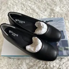 beauth ブラック ヒール付き　パンプス 22.5cm EEE