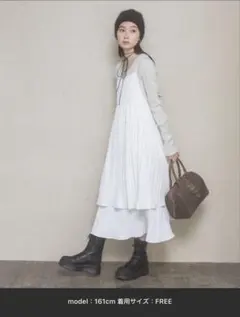 JEANASIS Sunday Dress ホワイト プリーツ