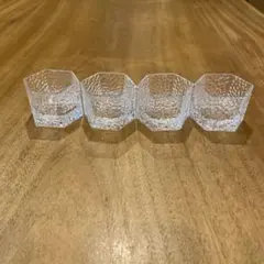 ホヤクリスタル　クリスタルプレスガラス　六角小鉢　４個