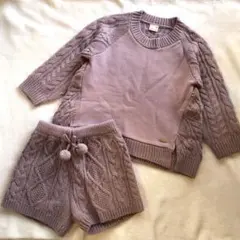 美品☆petit main ケーブルニットセットアップ M アプレレクール