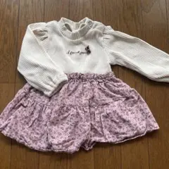 SIMPLE FREE フラワープリント ワンピース 80 タイツおまけ付き