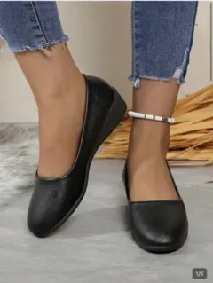 ブラック フラットシューズ パンプス SHEINのサムネイル