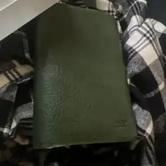 TAKEO KIKUCHI グリーンレザー二つ折り財布