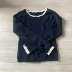 【美品】Kastane 黒 リブ編み セーター