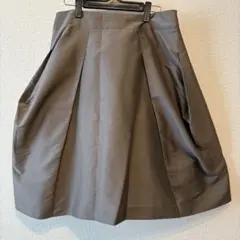 【美品✨️】グレー フレアスカート ひざ丈 ゴム入り