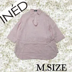 r90〚INÉD イネド〛リネン スキッパーシャツ ブラウス ピンク Mサイズのサムネイル