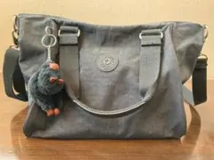 KIPLING グレーショルダーバッグ ファスナー付きのサムネイル